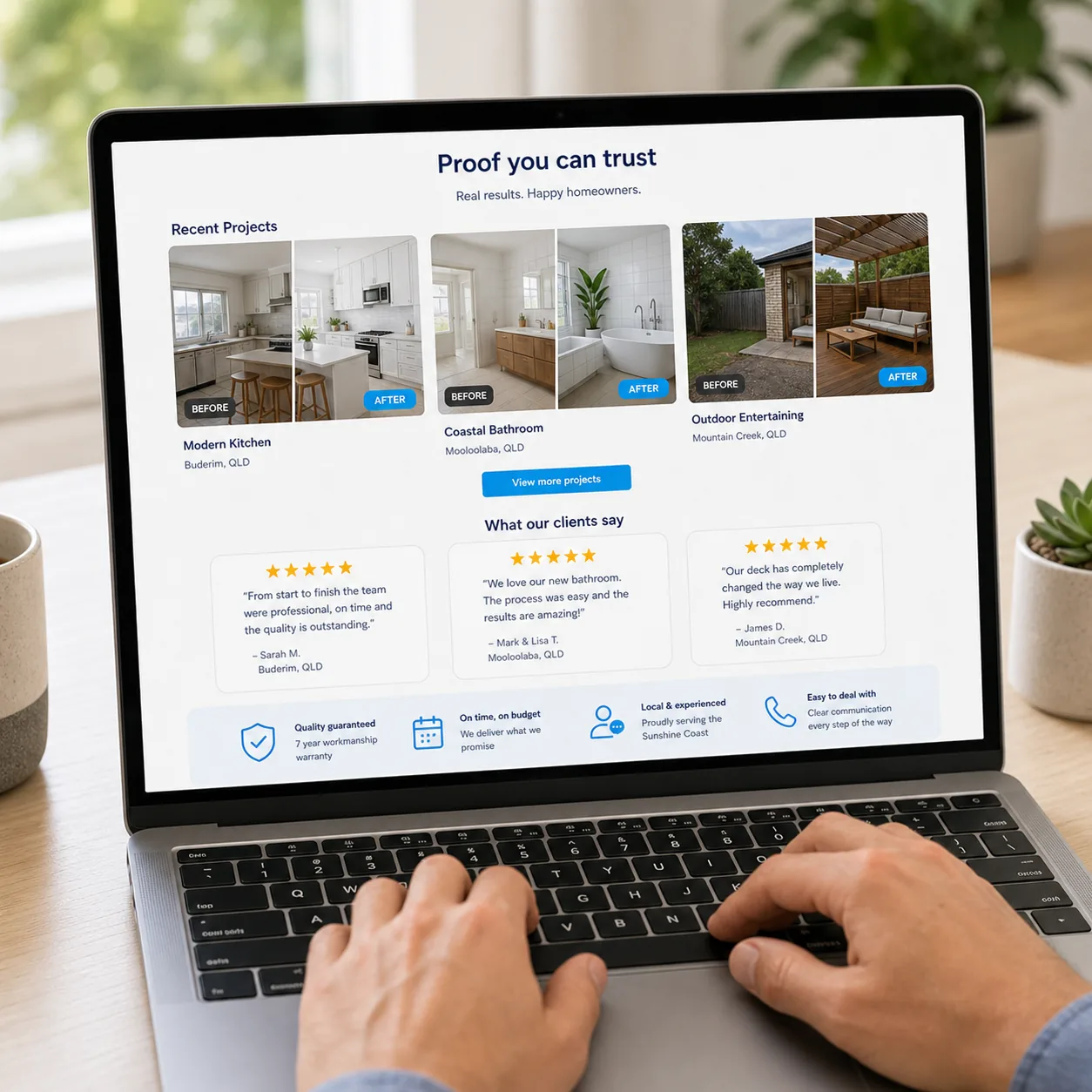 A site that turns visitors into enquiries